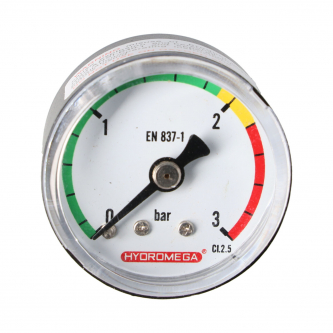 Hydromega pressure gauge with G 1/8 "rear connection; 0-3 bar; NS 40mm